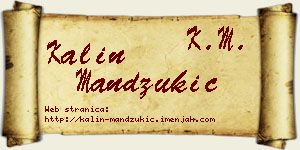 Kalin Mandžukić vizit kartica